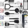 Home Hero 25 Pcs Silicone Spatula Kitchen Utensils Set - Stainless Steel & Nylon Cooking Utensils Set - BPA Free Spatulas Silicone Heat Resistant Kitchen Gadgets Kitchen Essentials (Black)