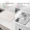 Stone Dish Drying Mat Super Absorbent Fast Drying Diatomaceous for Kitchen Counter - Rack Matt for Bottles Cups Ideal for Coffee Bar Home Decor Kitchen Accessories Appliances Gadgets - Image 4