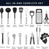 Home Hero 25 Pcs Silicone Spatula Kitchen Utensils Set - Stainless Steel & Nylon Cooking Utensils Set - BPA Free Spatulas Silicone Heat Resistant Kitchen Gadgets Kitchen Essentials (Black) - Image 2